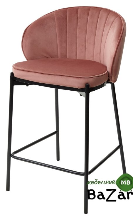 Полубарный стул WENDY BLUVEL-52 PINK (H=65cm), велюр