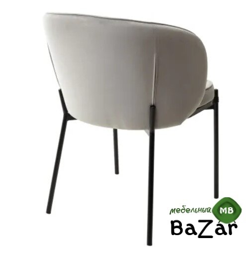 Стул DIANA BLUVEL-03 LIGHT GREY, велюр/ черный каркас