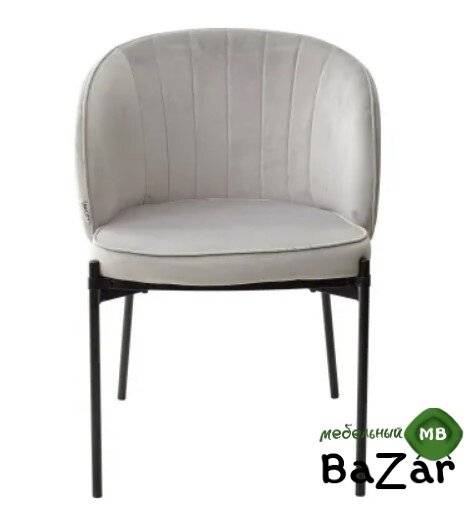 Стул DIANA BLUVEL-03 LIGHT GREY, велюр/ черный каркас