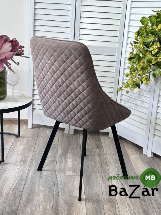 Стул CASA, 360 град. поворот. B5 Капучино, велюр / черный каркас Стул CASA, 360 град. поворот. B5 Капучино, велюр / черный каркас