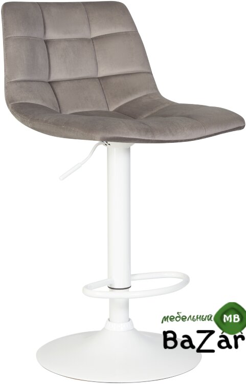 Стул барный TAILOR WHITE (серый велюр (MJ9-75))
