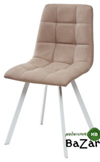 Стул CHILLI SQUARE RU-09 серо-бежевый винтаж, PU/ белый каркас Стул CHILLI SQUARE RU-09 серо-бежевый винтаж, PU/ белый каркас