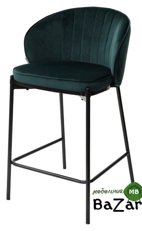 Полубарный стул WENDY BLUVEL-78 GREEN (H=65cm), велюр