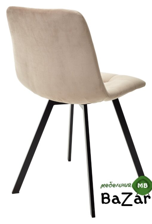 Стул CHILLI-Q SQUARE бежевый #5, велюр / черный каркас