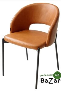 Стул AGNES PUA-19 коньячный, PU, черный каркас