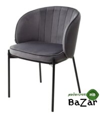 Стул DIANA BLUVEL-14 GREY, велюр / черный каркас Стул DIANA BLUVEL-14 GREY, велюр / черный каркас