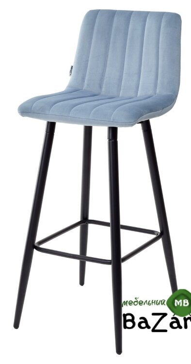 Барный стул DERRY G108-56 пудровый синий, велюр