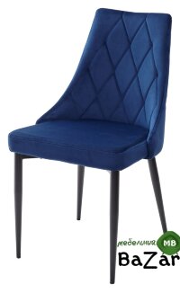 Стул NEPAL BLUVEL-86 NAVY BLUE черный каркас, велюр Стул NEPAL BLUVEL-86 NAVY BLUE черный каркас, велюр