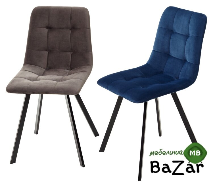 Стул CHILLI-Q SQUARE графит #14, велюр / черный каркас