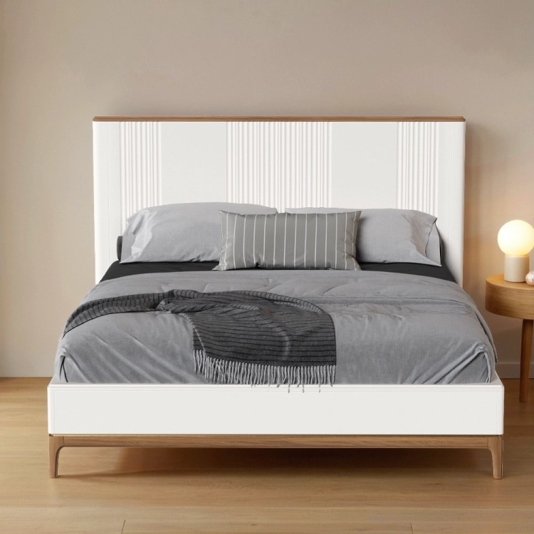 Кровать с жесткой спинкой BR206W White