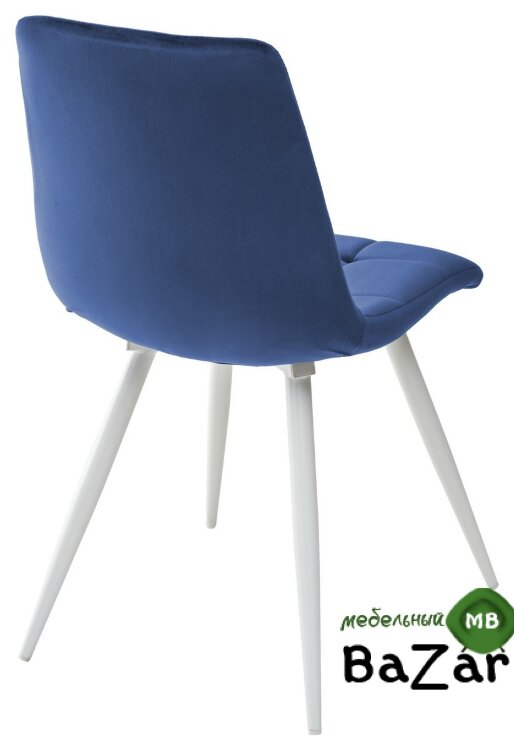 Стул TERAMO UF910-18 NAVY BLUE, велюр/белый каркас