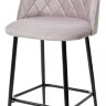 Полубарный стул НИРВАНА, цвет светло-серый B-24, велюр / черный каркас H=63cm