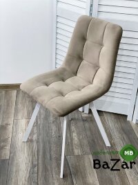 Стул CHILLI-Q SQUARE латте #25, велюр / белый каркас Стул CHILLI-Q SQUARE латте #25, велюр / белый каркас