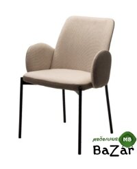 Стул МИЛ цвет Florida Cappuccino-Cream, ткань / черный каркас Стул МИЛ цвет Florida Cappuccino-Cream, ткань / черный каркас