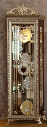 Шкаф 1-но дв (витрина) ГВ-01 Версаль орех тайский без короны