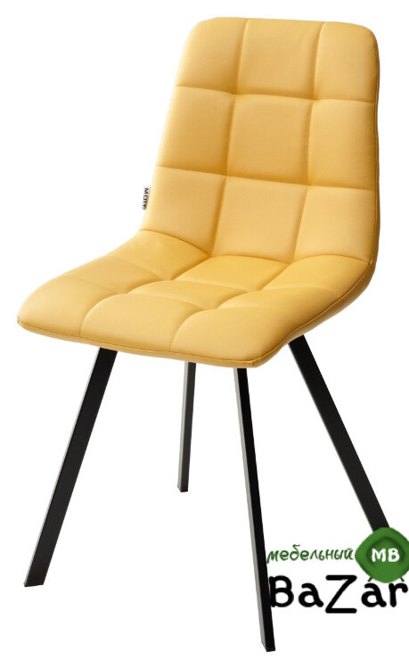 Стул CHILLI SQUARE HK017-19 глубокий желтый, PU / черный каркас