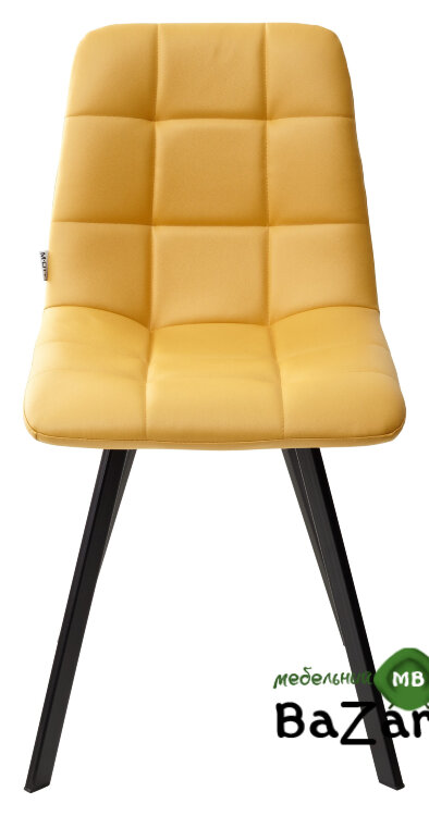 Стул CHILLI SQUARE HK017-19 глубокий желтый, PU / черный каркас