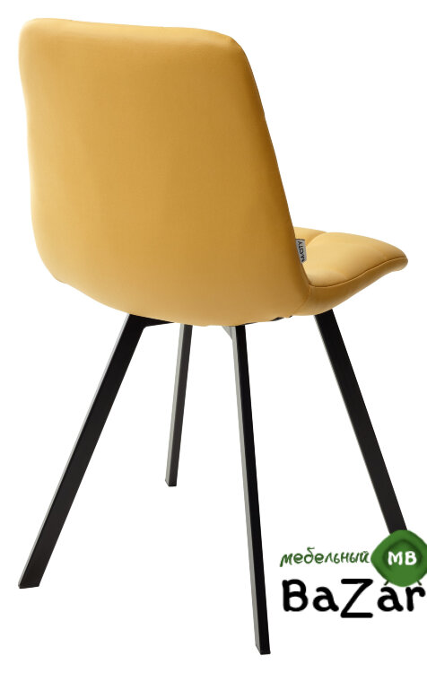 Стул CHILLI SQUARE HK017-19 глубокий желтый, PU / черный каркас