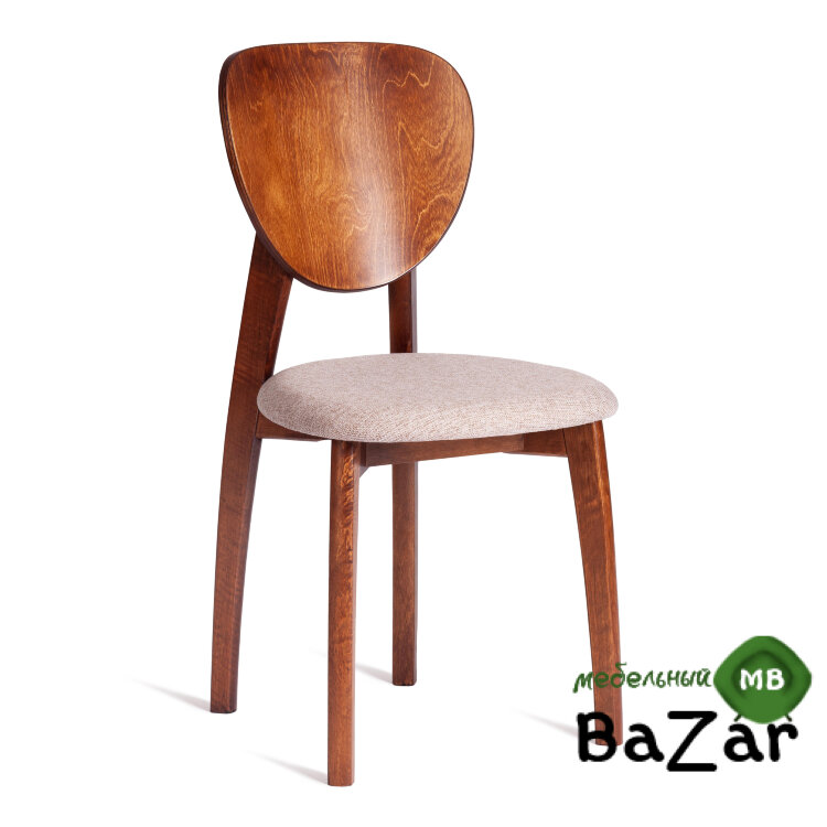 Стул DIAMANTE мягкое сидение бук коричневый, ткань wool caramel, бежевый