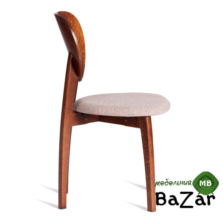 Стул DIAMANTE мягкое сидение бук коричневый, ткань wool caramel, бежевый