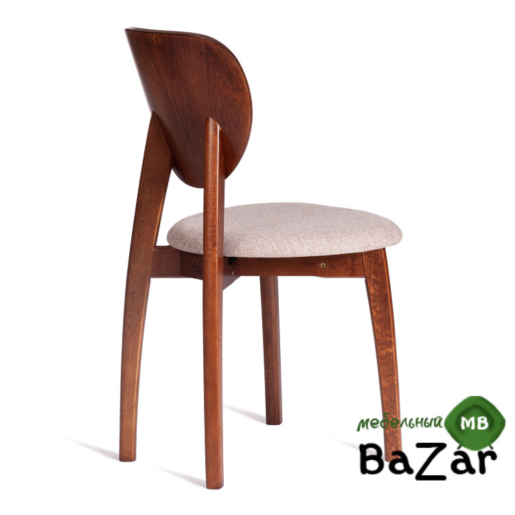 Стул DIAMANTE мягкое сидение бук коричневый, ткань wool caramel, бежевый