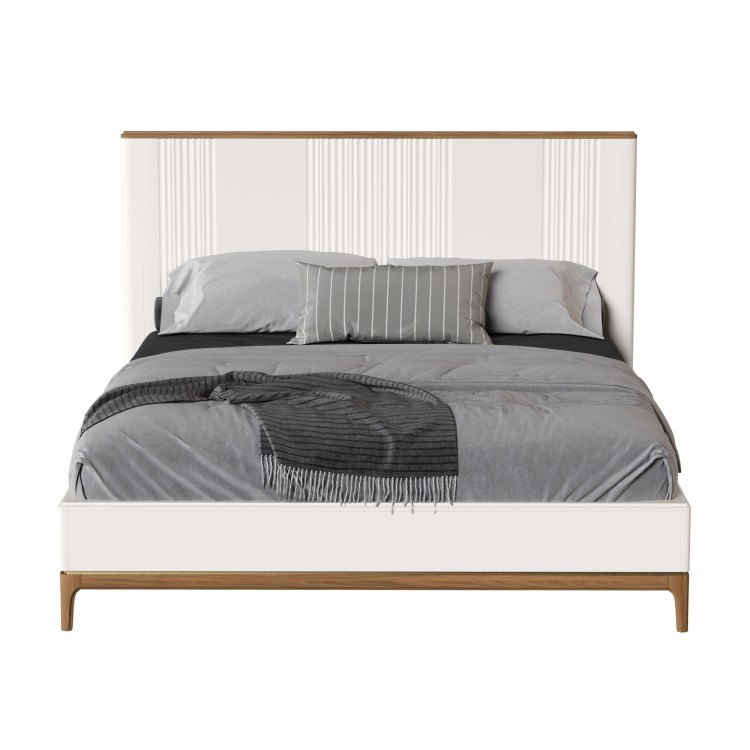 Кровать с жесткой спинкой BR208W White