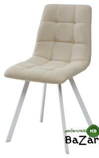 Стул CHILLI SQUARE UF860-01B бежевый, ткань/ белый каркас