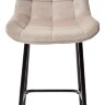 Полубарный стул ХОФМАН, цвет светло-бежевый B-02, велюр / черный каркас H=63cm