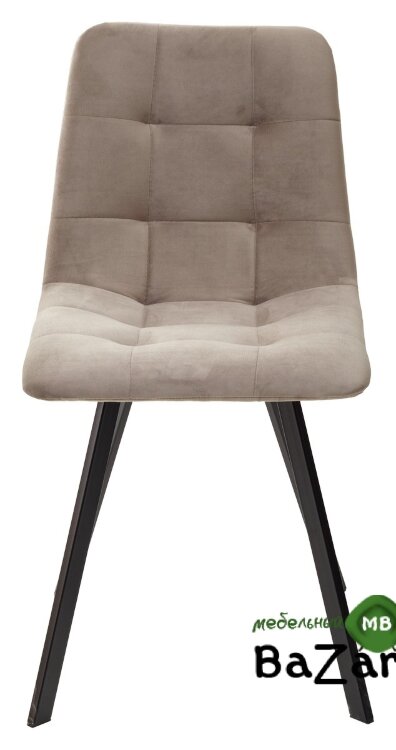 Стул CHILLI-Q SQUARE латте #25, велюр / черный каркас