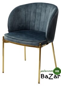 Стул DIANA VBP215 античный серо-зеленый/ золотой каркас