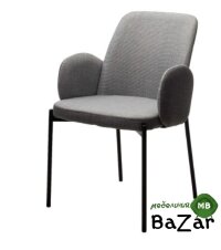 Стул МИЛ цвет Florida Grey-Steel, ткань / черный каркас Стул МИЛ цвет Florida Grey-Steel, ткань / черный каркас