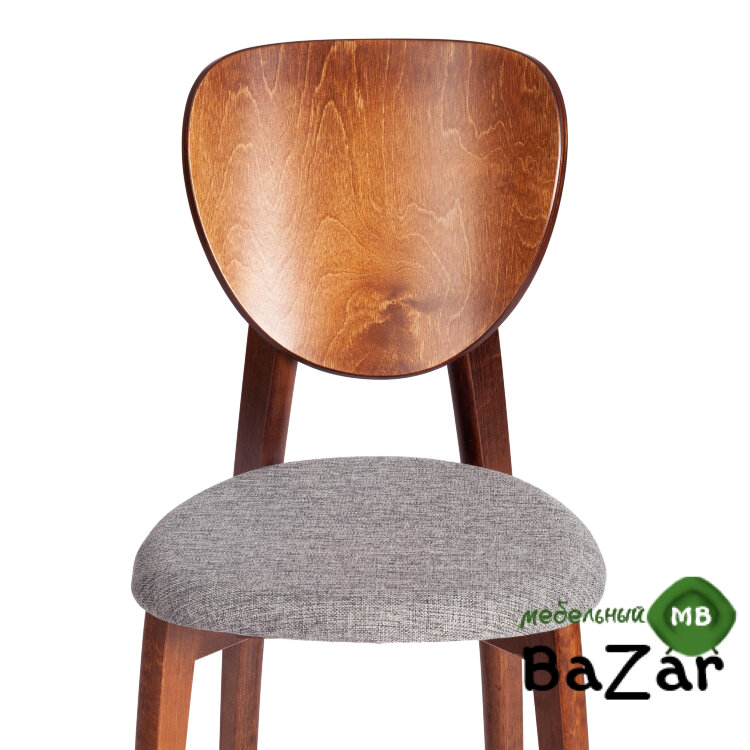 Стул DIAMANTE мягкое сидение бук коричневый, ткань wool dimgrey, серый