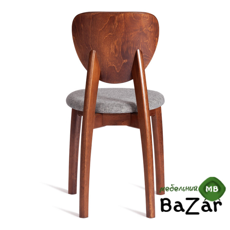 Стул DIAMANTE мягкое сидение бук коричневый, ткань wool dimgrey, серый