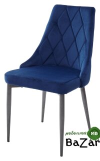 Стул NEPAL BLUVEL-86 NAVY BLUE/ серый каркас, велюр Стул NEPAL BLUVEL-86 NAVY BLUE/ серый каркас, велюр