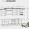 Кухня "ВИРДЖИНИЯ" Угловая КРЕМ 3,4*1,4