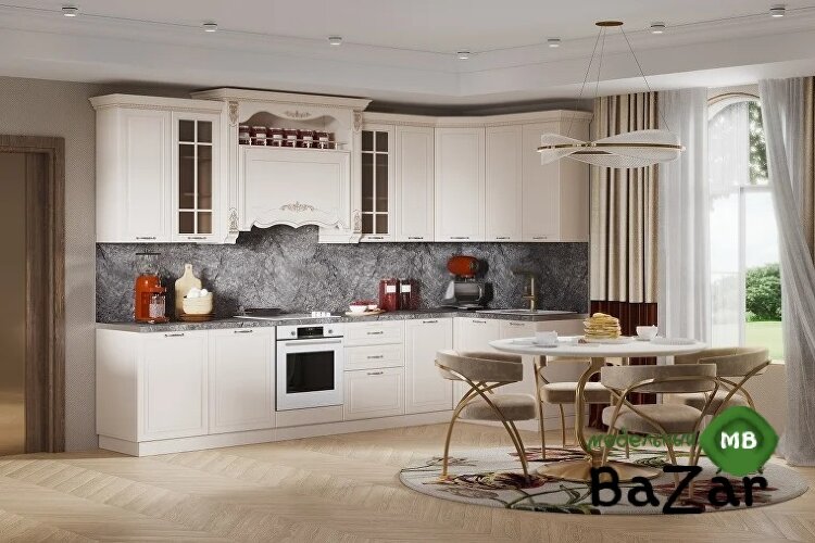 Кухня "ВИРДЖИНИЯ" Угловая КРЕМ 3,4*1,4
