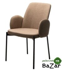 Стул МИЛ цвет Florida Mocco-Latte, ткань / черный каркас Стул МИЛ цвет Florida Mocco-Latte, ткань / черный каркас