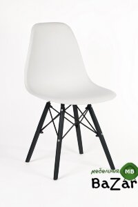 Стул Florence в стиле Eames белый черные ножки