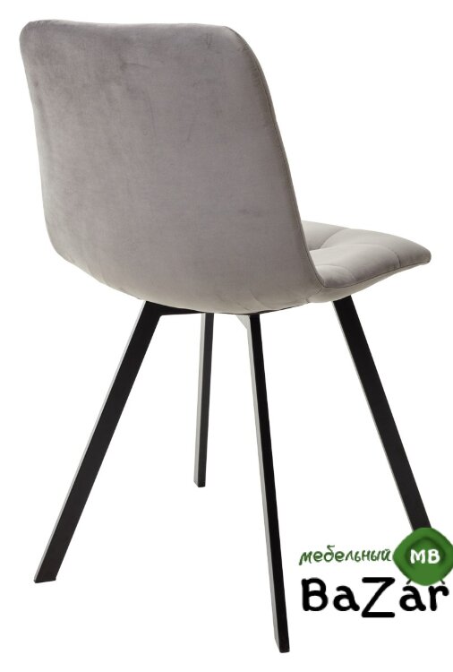 Стул CHILLI-Q SQUARE светло-серый #26, велюр / черный каркас