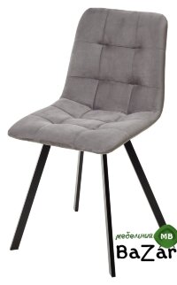 Стул CHILLI-Q SQUARE светло-серый #26, велюр / черный каркас Стул CHILLI-Q SQUARE светло-серый #26, велюр / черный каркас