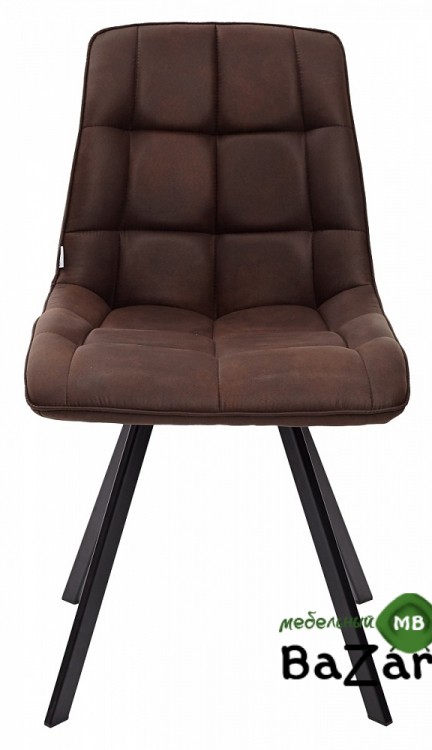 Стул MIMI коричневый с черными ножками, микрофибра PK-03