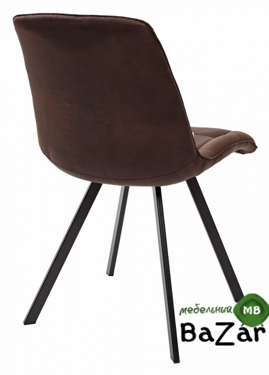 Стул MIMI коричневый с черными ножками, микрофибра PK-03