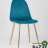 Стул Валенсия велюр аквамарин золотые ножки