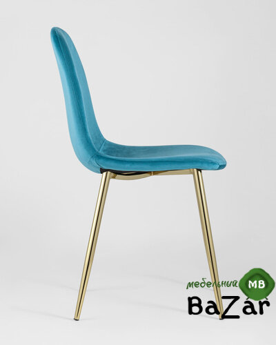 Стул Валенсия велюр аквамарин золотые ножки