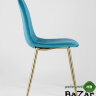 Стул Валенсия велюр аквамарин золотые ножки