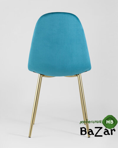 Стул Валенсия велюр аквамарин золотые ножки