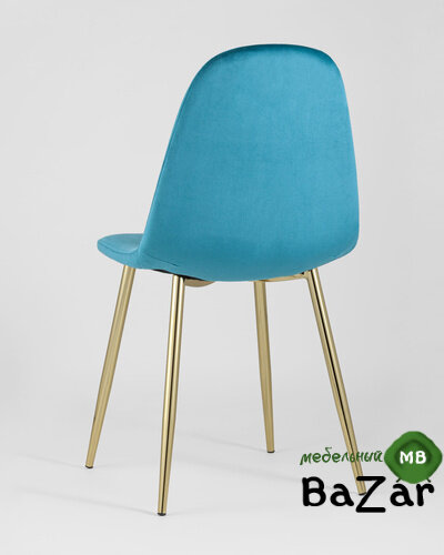 Стул Валенсия велюр аквамарин золотые ножки