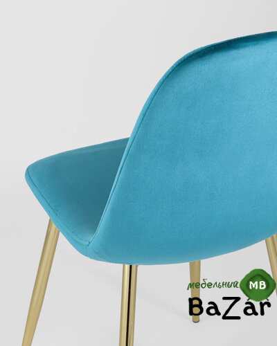 Стул Валенсия велюр аквамарин золотые ножки