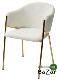 Стул DILL WZ2042-01 молочный фактурный велюр / золотой каркас 