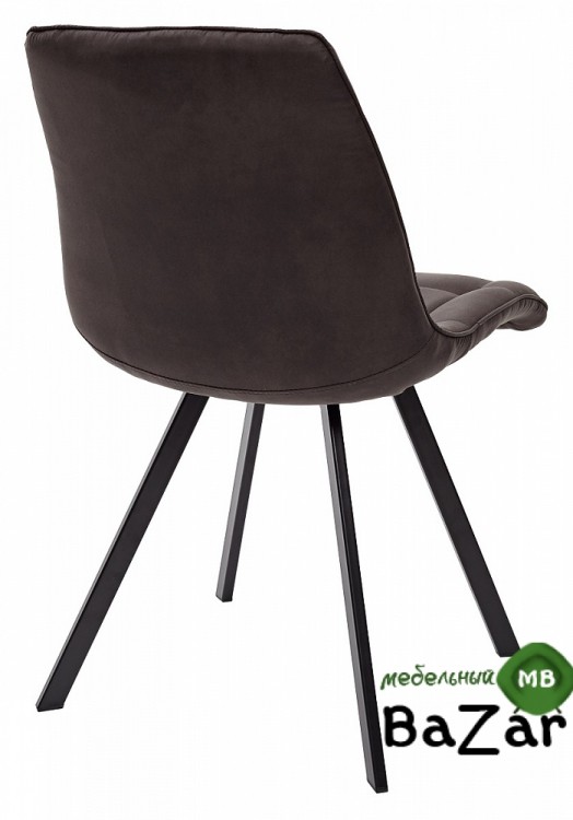 Стул MIMI темно-серый с черными ножками, микрофибра PK-04